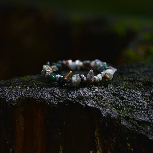 Roots of Growth – Moss Agate Blessing Bracelet