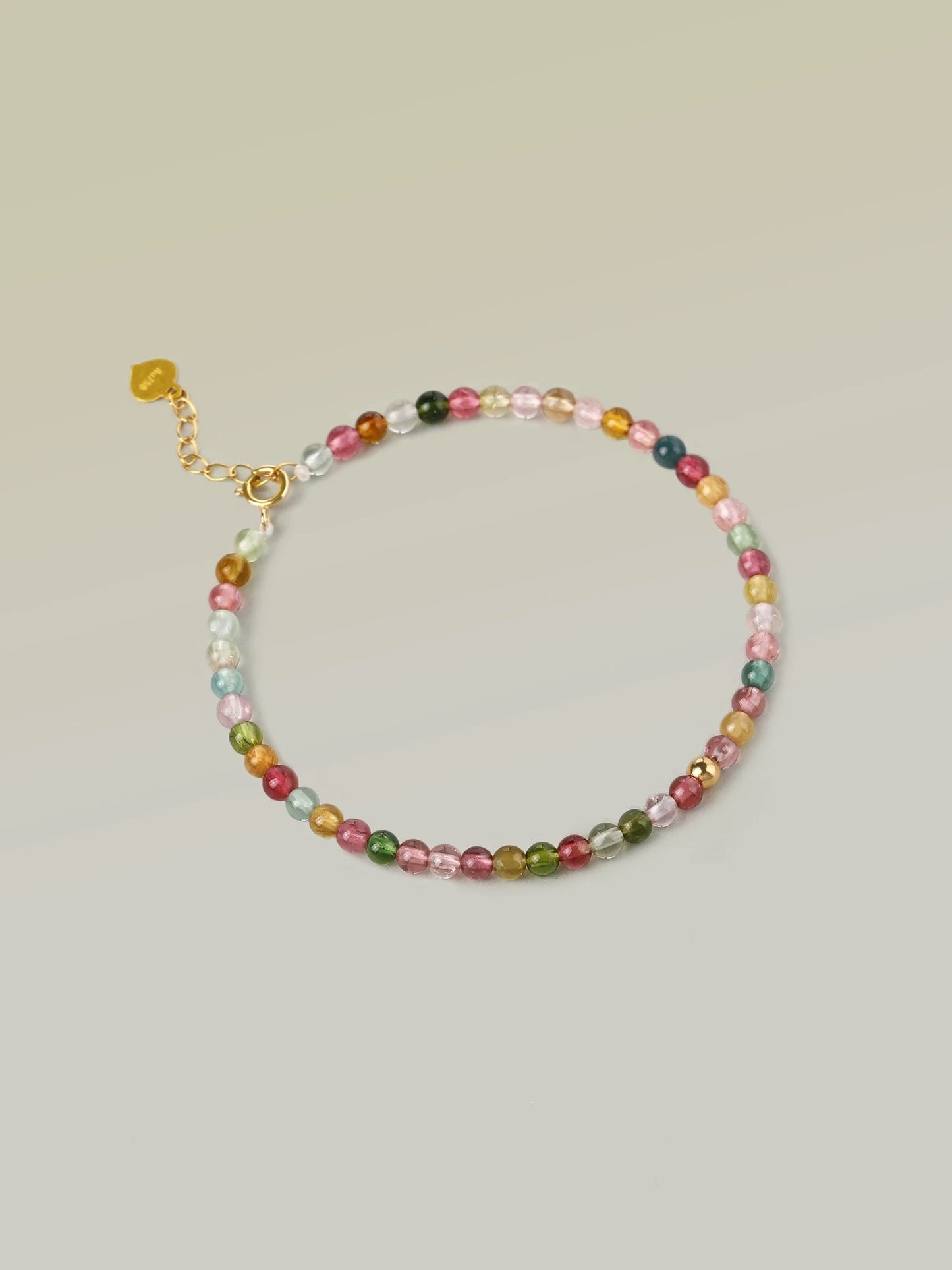 Gold-Plated 925 Sterling Silver Natural Tourmaline Bracelet