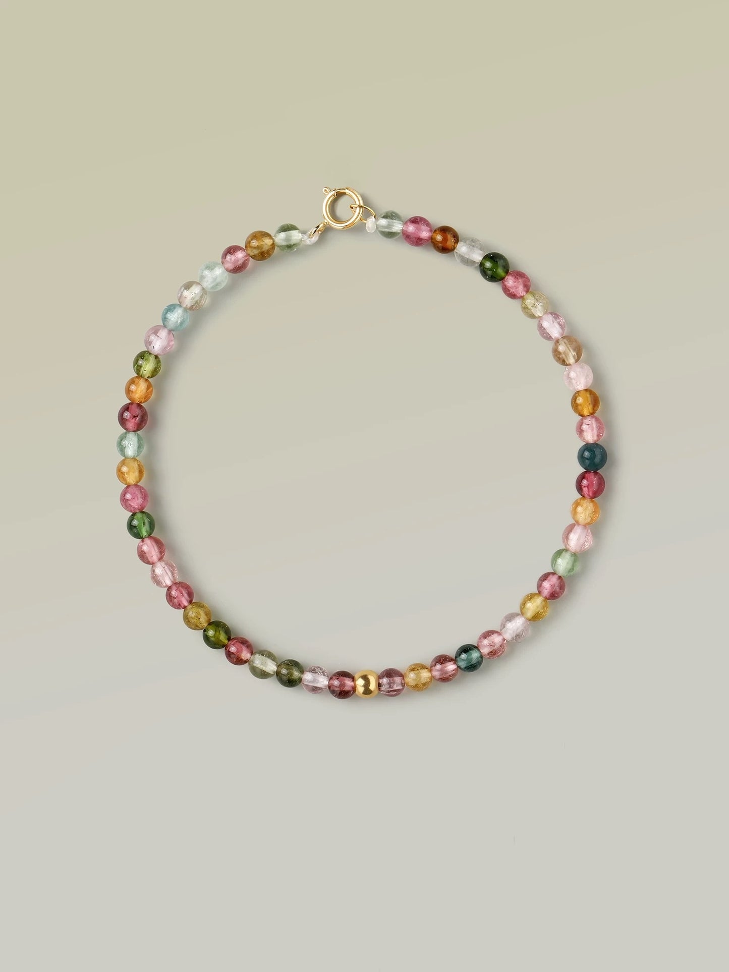 Gold-Plated 925 Sterling Silver Natural Tourmaline Bracelet