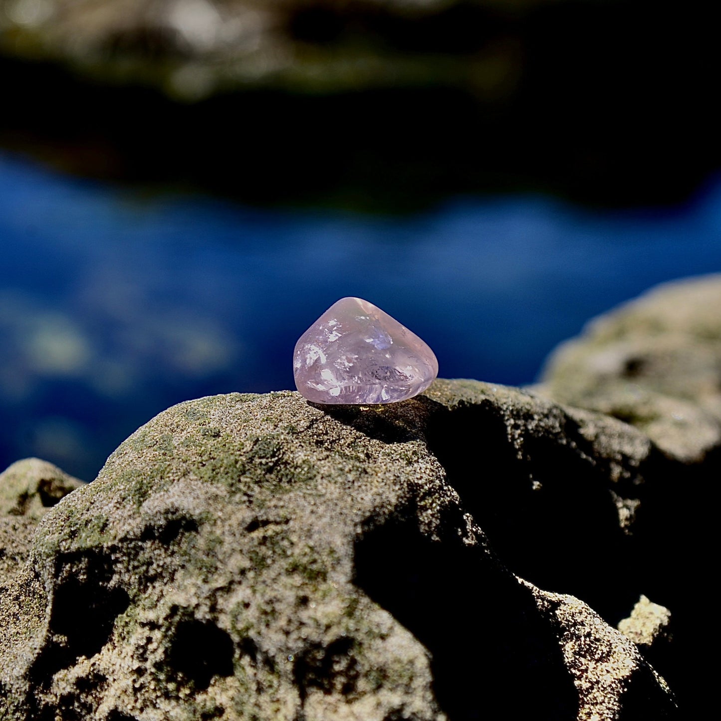 cleaned pink crystal raw stone