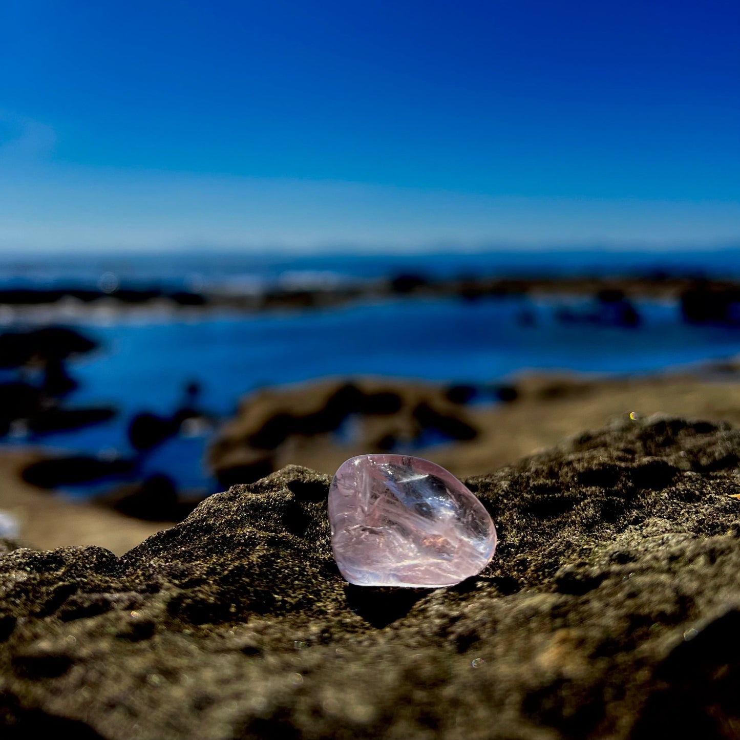 cleaned pink crystal raw stone