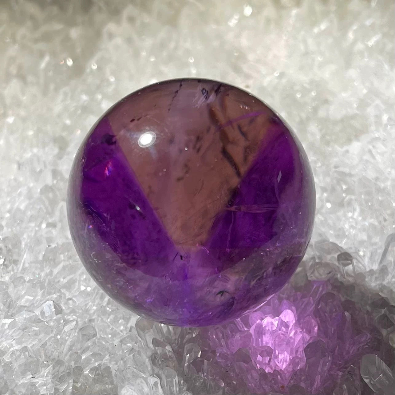 Natural Amethyst Sphere Ornament, Polished Collectible Purple Amethyst from Uruguay Brazil