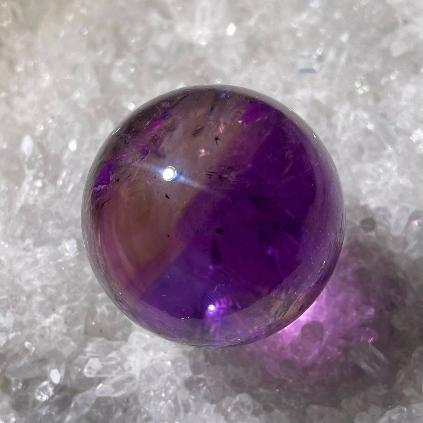 Natural Amethyst Sphere Ornament, Polished Collectible Purple Amethyst from Uruguay Brazil