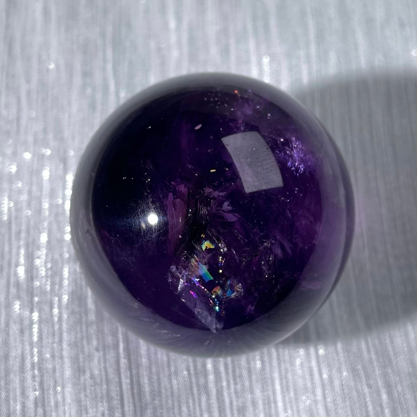 Natural Amethyst Sphere Ornament, Polished Collectible Purple Amethyst from Uruguay Brazil