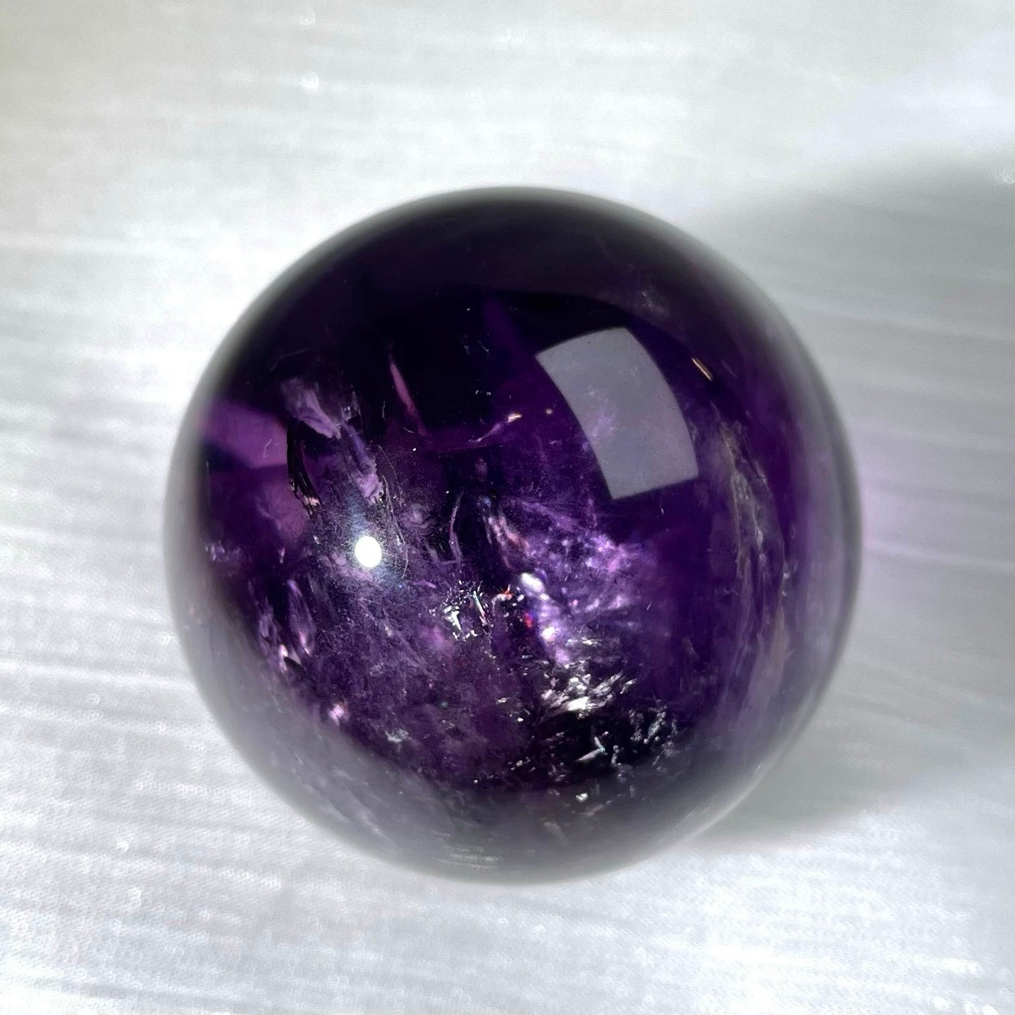 Natural Amethyst Sphere Ornament, Polished Collectible Purple Amethyst from Uruguay Brazil