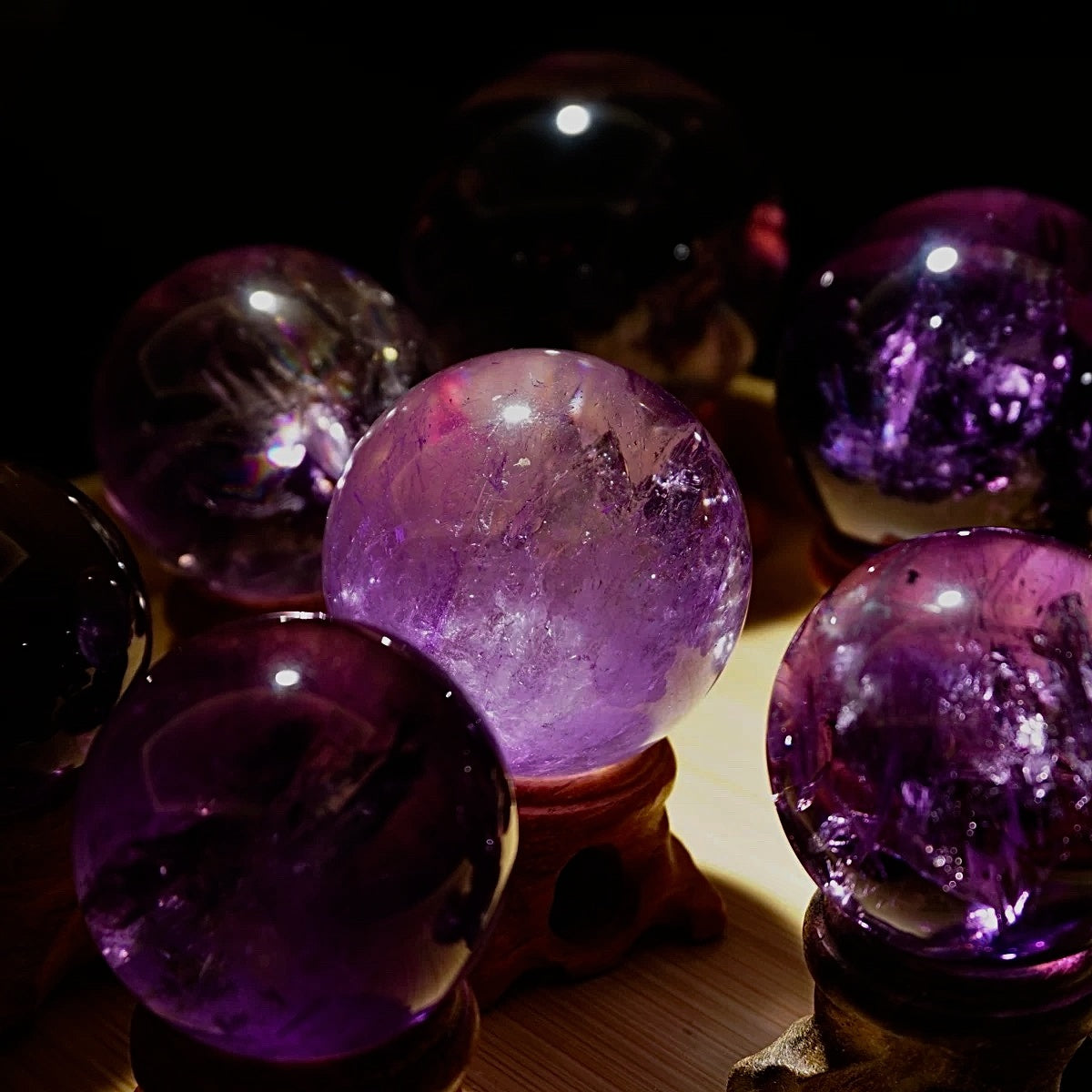 Natural Amethyst Sphere Ornament, Polished Collectible Purple Amethyst from Uruguay Brazil