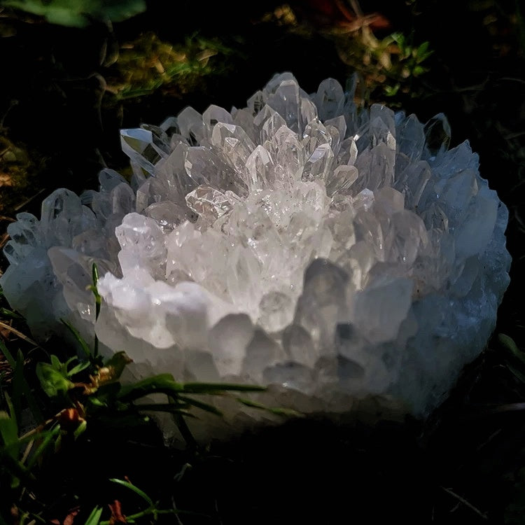 Blessed Natural White Quartz Point and Ice Cluster