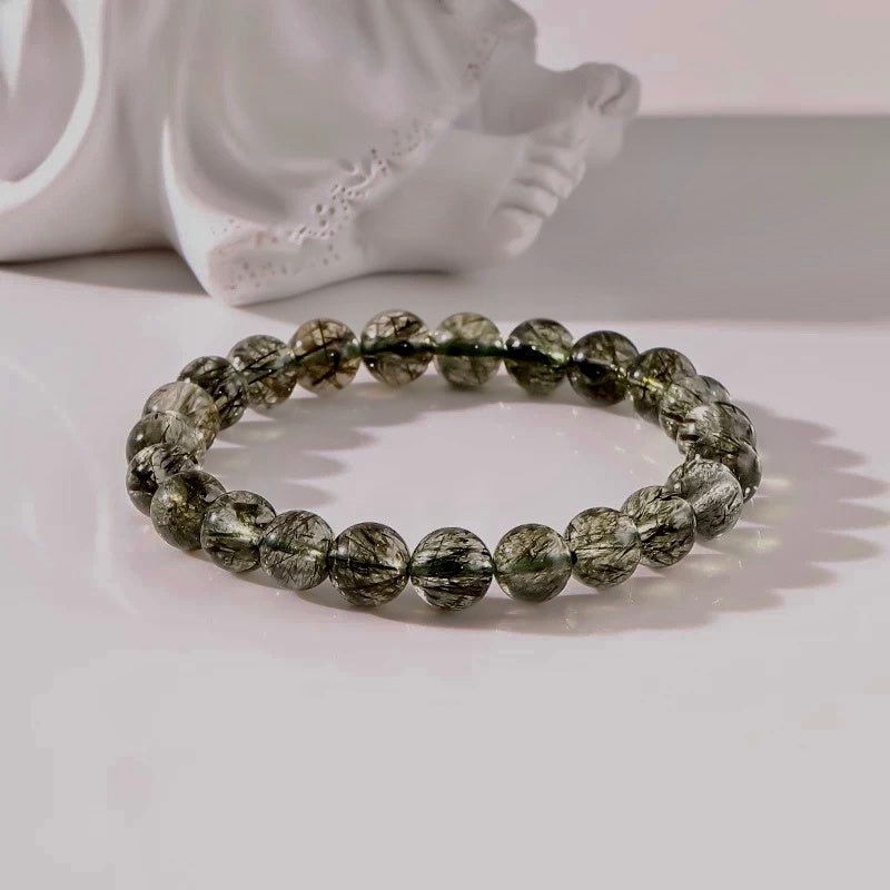 Natural Green Rutilated Quartz Bracelet